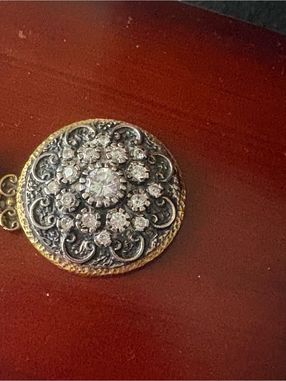750 white gold Chain with antique Pendant. - Picture 2 of 8